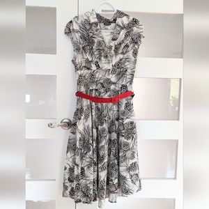 Vintage style pinecone dress, A-line surplice holiday party dress